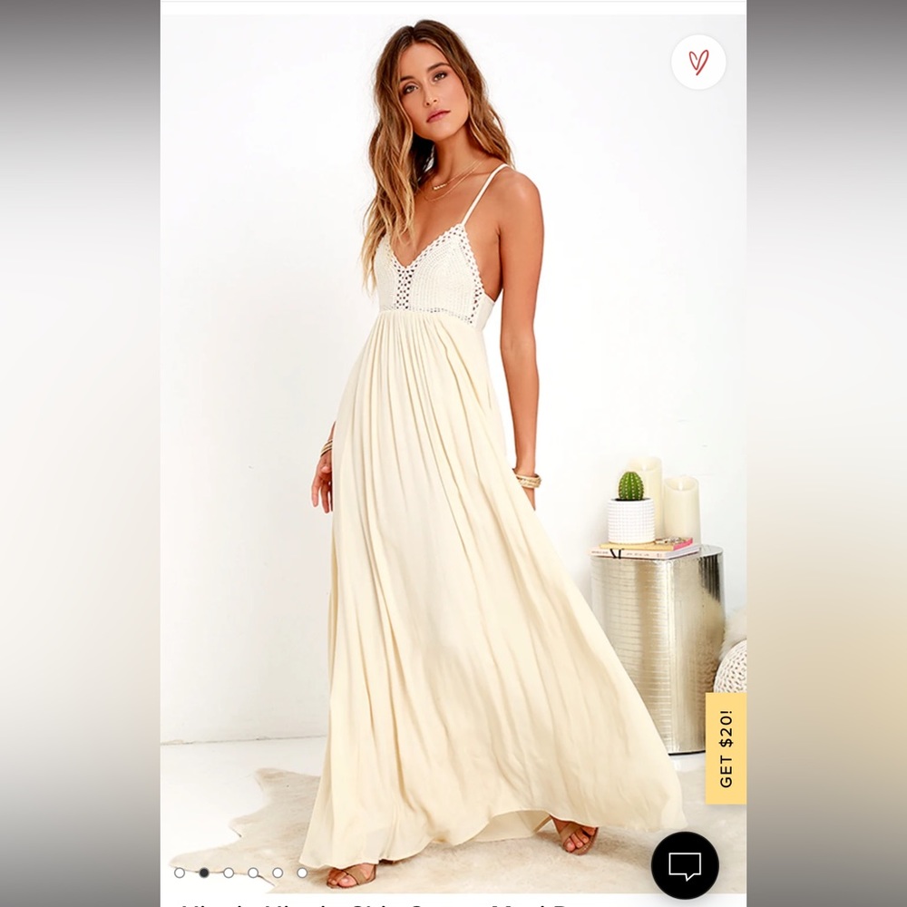 Hippie Hippie Chic Cream Maxi Dress